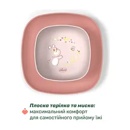 Набір дитячого посуду Chicco Set Pappa 12 міс.+ рожевий (16201.15) - мініатюра 2