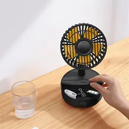 Вентилятор із бездротовою зарядкою Baseus HerXiaomit wireless charger with oscillating fan WXYZ-B01 Black - мініатюра 8