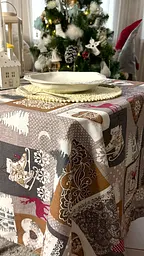 Скатертина Ecotton 150х200 см Новорічна Лапландія сіра (25406) - мініатюра 3