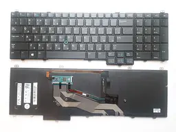 Клавіатура для ноутбуків Dell Latitude E5540 Series чорна з трекпоінтом, з підсвічуванням RU/US High