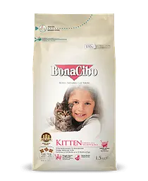 Сухий корм для кошенят BonaCibo Kitten 1,5 кг з м'ясом курки, анчоусами та рисом для кошенят