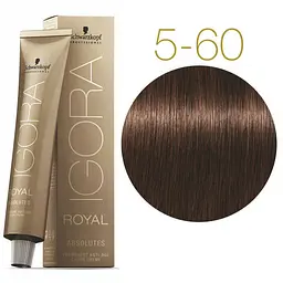Перманентна фарба для сивого волосся Schwarzkopf Igora Royal Absolutes, відтінок 5-60 (світло-коричневий шоколадний натуральний), 60 мл (2681922) - мініатюра 2