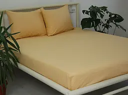 Простирадло на гумці + наволочки Apricot Cream TAG tekstil 180х200х20 см pbe0040906 - мініатюра 1