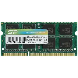 Модуль пам'яті для ноутбука SoDIMM DDR3 8GB 1600 MHz Silicon Power (SP008GBSTU160N02)