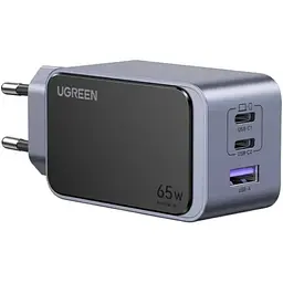 Зарядний пристрій 3xUSB 65W (2xUSB-C+USB-A) Gan Nexode Fast Charger Сірий X553 Ugreen