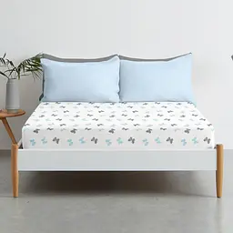 Простирадло Cosas на резинці 120х200 butterfly, блакитний (ButterfliesGrayLBlue_120x200x20) - мініатюра 3