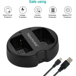 Запасна батарея Newmowa NP-FM50 (2 шт.) та портативний зарядний пристрій USB для Sony NP-FM50 DSC-R1 DSC-F828 DSC-F717 DSC-F707 - мініатюра 3