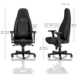 Компютерне крісло для геймера Noblechairs Icon Gaming Black Edition (NBL-ICN-PU-BED) - мініатюра 3