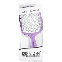 Щітка для волосся Salon Professional продувна 20 см SP0099 SL, Фіолетова з білим - мініатюра 2