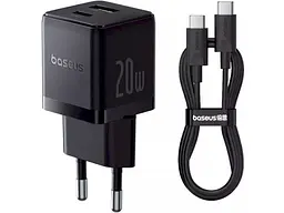 Мережевий зарядний пристрій BASEUS Palm Fast Charger 20 W Type-C to Type-C cable Black (P10111608113-01)