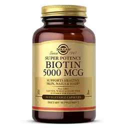 Вітаміни та мінерали Solgar Biotin 5000 mcg, 50 вегакапсул