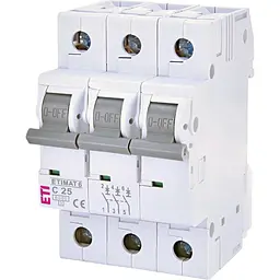 Автоматичний вимикач ETI ETIMAT 6 3p C 25А (6 kA) (2145518)