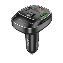 Адаптер автомобільний HOCO Pole BT FM transmitter E76 3 порти юсб 45 вт чорний - мініатюра 2