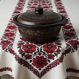 Казан з червоної глини 3л Декор та ручками молочена кераміка Український глиняний посуд - мініатюра 2