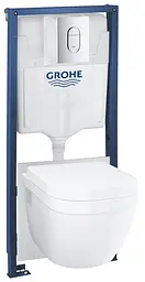 Комплект 5в1: Інсталяція Grohe Rapid + унітаз Grohe Euro Ceramic + клавіша Grohe Arena Cosmopolitan хром 36503000, Білий - мініатюра 2