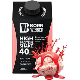 Шейк протеїновий Born Winner зі смаком полуничного морозива 500 мл