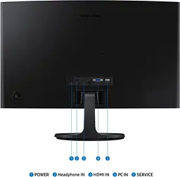 Монитор Samsung 24" Essential S3 LS24D360 (LS24D360GAIXUA) VA Черный Curved 100Hz - миниатюра 5