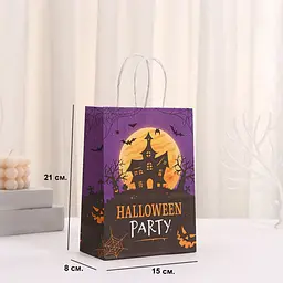Паперовий пакет Halloween 21х15х8 см. Фіолетовий 433-3 - мініатюра 3