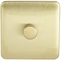 Schneider Electric GGBL6012LMSBS безгвинтовий Liss Cover світлодіодний диммер 1 швидкість 2 колії 100 Вт/ВА сатинована латунь