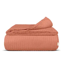 Плед-покривало Cosas Amber Knitted Braid косичка 160х230 см помаранчевий (Blanket_67Amber_KnittedBraid_160x230)