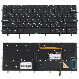 Клавіатура для ноутбука DELL (Inspiron: 7347, 7348) rus, black, без фрейма, підсвічування клавіш - мініатюра 2
