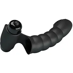 Вібронасадка на палець Pretty Love Alexander Finger Vibrator Black, 13х2.6 см (чорний) - мініатюра 4