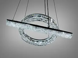 Сучасна підвісна LED люстра Diasha 1712/500+300BK для спальні та вітальні, чорна, 2 кільця, 54 W, освітлення 10-16 м2 - мініатюра 5
