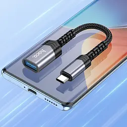 Мультіадаптер хаб Hoco UA24 Type-C to USB 3.0 сірий - мініатюра 4