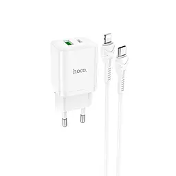 Адаптер мережевий HOCO Type-C to Lightning Cable Founder charger set N28 набір Білий - мініатюра 2