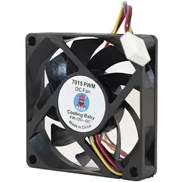 Вентилятор 70 мм Cooling Baby 7015 PWM чорний 70x70x15 мм 600-3000 об/хв до 24.3 дБ 4-pin (PWM)