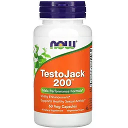 Дієтична добавка Now Foods TestoJack 200, 60 вегетаріанських капсул