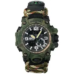 Наручний годинник чоловічий з компасом Besta Military Темно-зелений (2898)