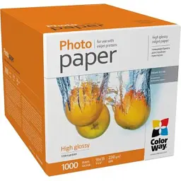 Фотопапір ColorWay 10x15 230г glossy, 1000с (PG23010004R)