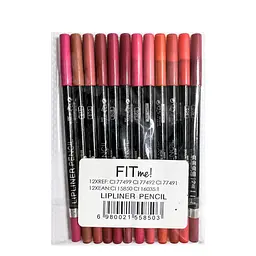 Набір олівців для губ натуральні кольори Fit me! Lipliner Pencil 12 шт.