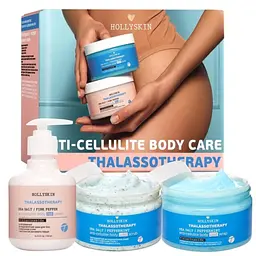 Набор для тела Hollyskin Firming Body Антицеллюлитный: Разогревающий крем 250 мл + Охлаждающее обертывание 250 мл + Охлаждающий скраб 250 мл