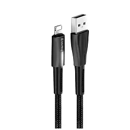 Дата кабель USB 2.0 AM to Lightning 1.0m zinc alloy + led black ColorWay (CW-CBUL035-BK) - мініатюра 4