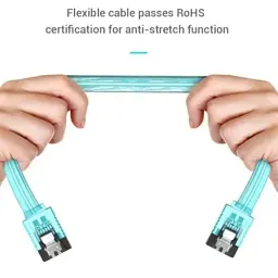 Кабель для передачі даних SATA 3.0 7pin F/F 0.5m L Blue Vention (KDDSD) - мініатюра 3