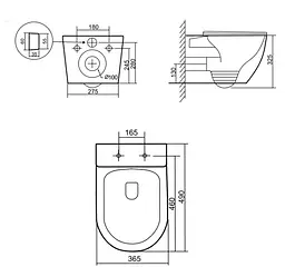 Унітаз підвісний Qtap Robin New Ultra Quiet, з сидінням Slim Duroplast/ Soft-close/ Quick Release QT13332381АSMB - мініатюра 9