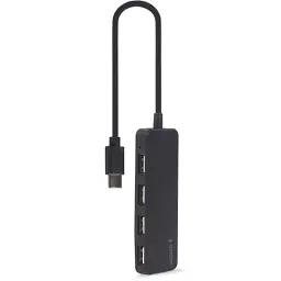 Концентратор Gembird USB-C 4 ports USB 2.0 black (UHB-CM-U2P4-01) - мініатюра 2