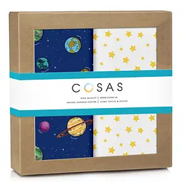 Пелюшки багаторазові Cosas дитячі Space CS2 2 шт., 80х100 см, сині