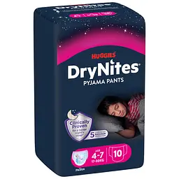 Підгузки-трусики для дівчаток Huggies DryNites (17-30 кг) 10 шт. - мініатюра 2