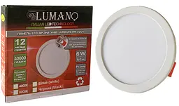 Панель LED вбуд.універ (рухомі кліпси) LU-RD-UNI-6W 4000K біла коло (d:100мм) (рег.50-80) TM LUMANO