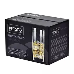 Набір високих склянок Krosno Krista Deco скло 350 мл 6 шт. (786087) - мініатюра 3