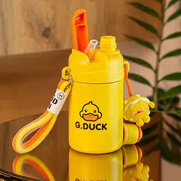 Термос G. Duck 460 мл з трубочкою та гвинтовою кришкою, жовтий Happy Life HP18309Y - мініатюра 3