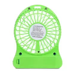 Вентилятор настільний акумуляторний 18650 USB діаметр 10см Portable Fan Mini зелений - мініатюра 3