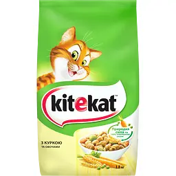 Сухой корм для кошек Kitekat курица с овощами 1.8 кг