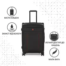 Валіза Swissbrand Perth (S) Black (SWB_LYPER001S), Чорний, Чорний - мініатюра 5