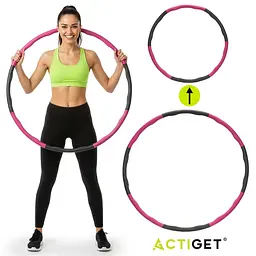 Обруч для талії Actiget (хулахуп) м'який, складний 88 см 1 кг ACT0132 Grey/Pink - мініатюра 4
