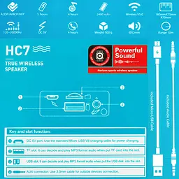 Портативна Bluetooth-колонка Hoco HC7 Pleasant sports BT speaker Червоний - мініатюра 3