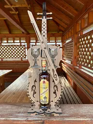 Сувенірна скрипка з коньяком та чарками Закарпатський 4 зірки 61 см - мініатюра 7